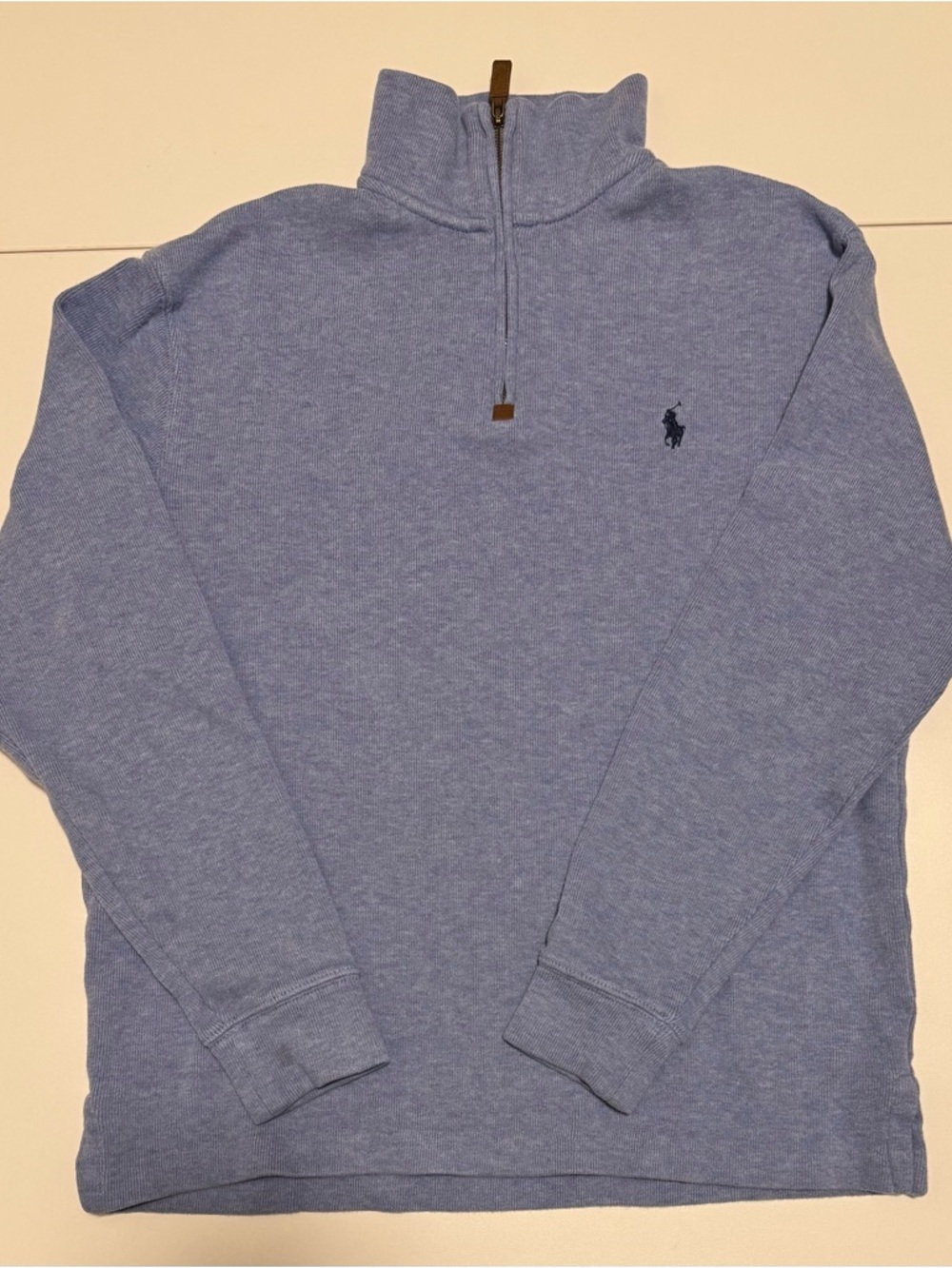 Polo by Ralph Lauren Heather Blue Quarter-Zip Pullover Sweatshirt
